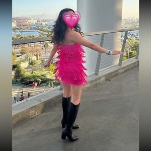 Pink Fringe Mini Dress - Steve Madden Revolve Gentri Dress